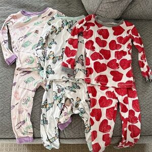 Kids Pajama Set - Heart, Butterfly, and Floral Designs